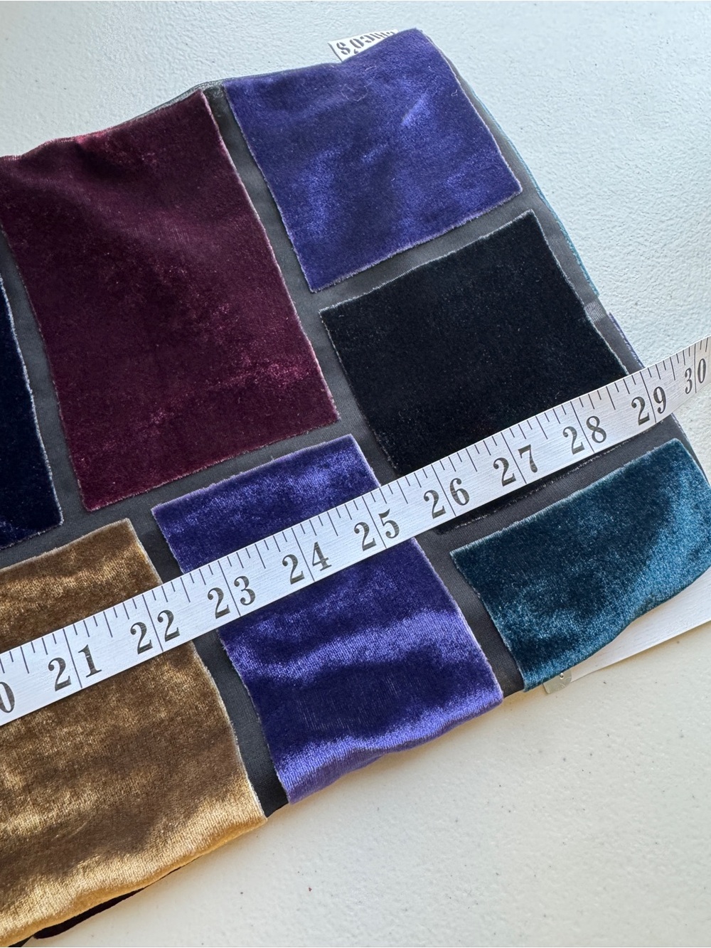 Vintage Chico's Velvet Patchwork Scarf Multicolor Burnout Wrap Boho Lagenlook - Picture 10 of 11